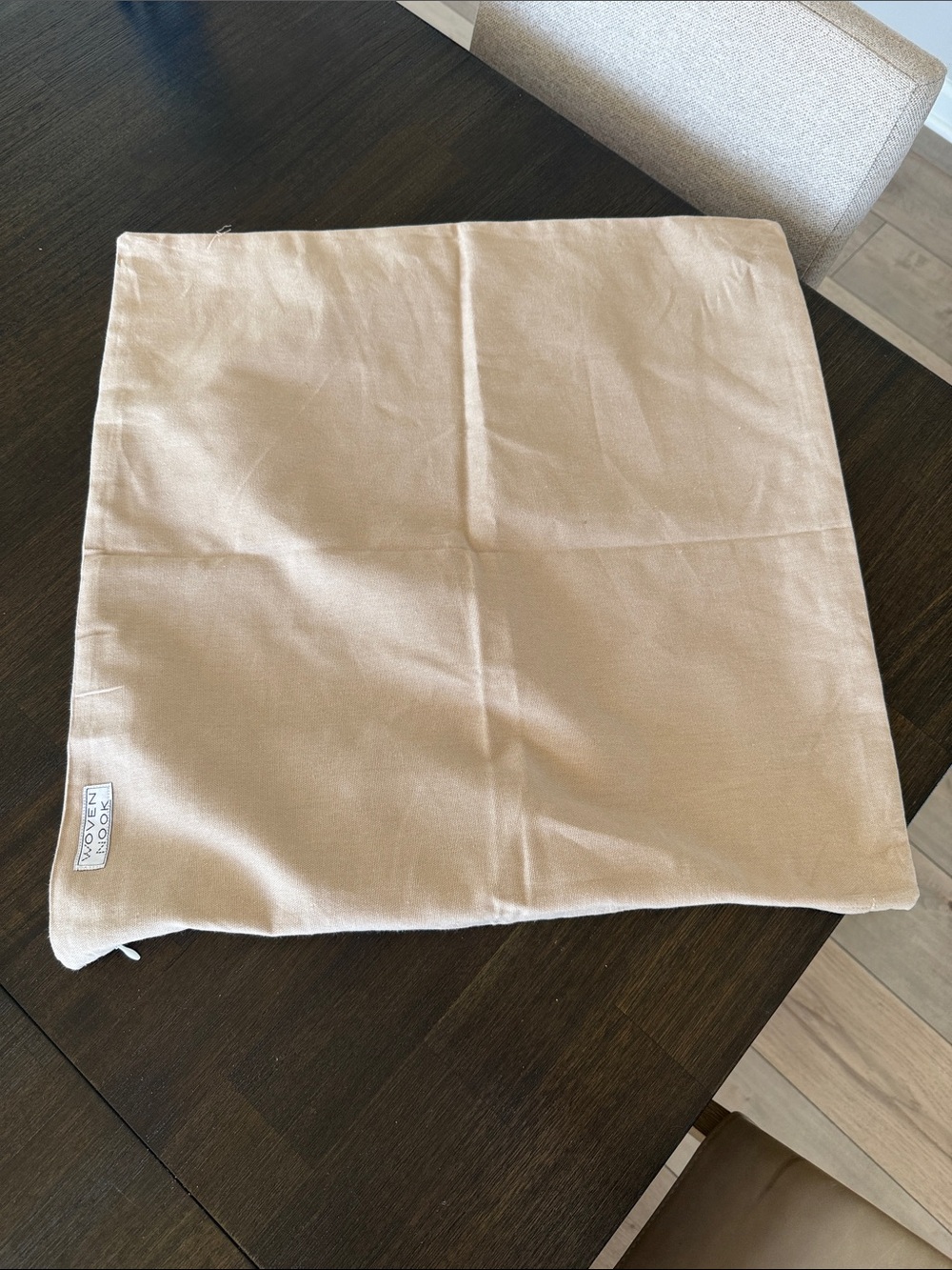 Woven Nook Tan Basic Throw Pillow Cover 22x22
